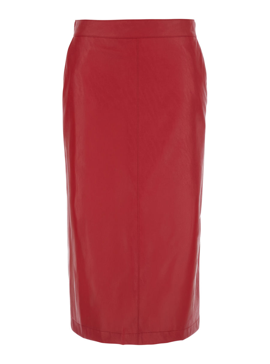 Skirt With Suede Effect, Red Polyester