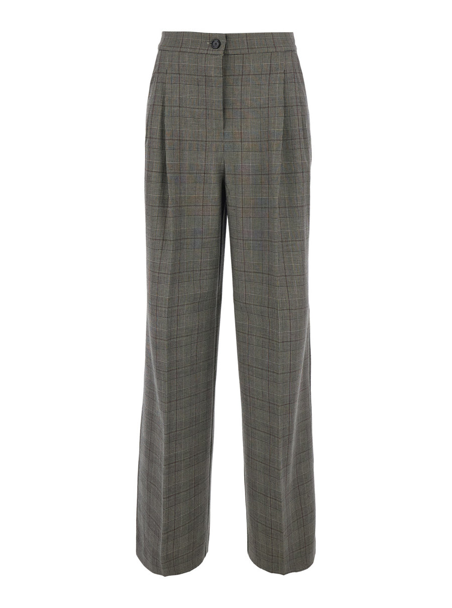 Trousers Wool-Blend Grey Polyester