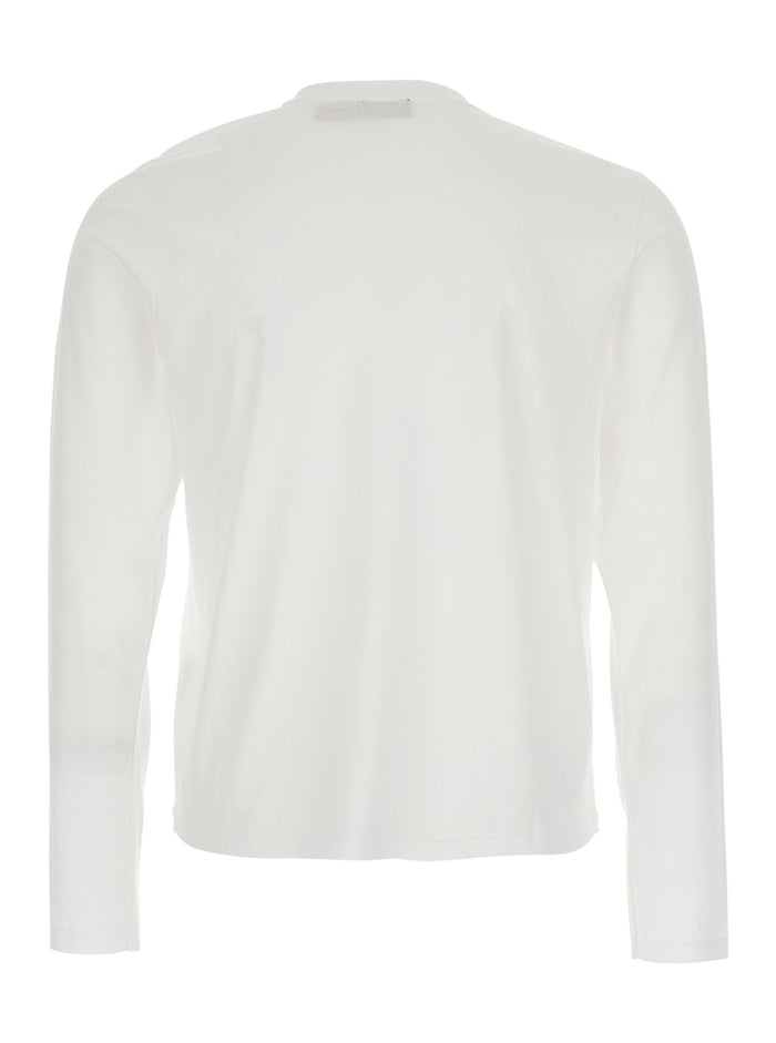 White Long Sleeve T-Shirt With Pony Embroidery On The Front Cotton For Women Tshirts And Polo Shirts
