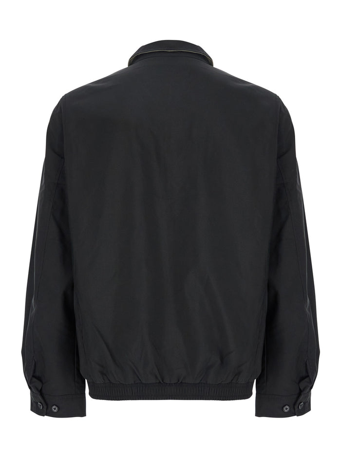 Jacket With Classic Collar And Pony Detail On The Front Black Tech Fabric For Men Polyester (recycled)