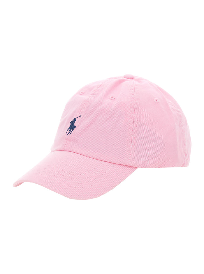 Baseball Cap With Embroidered Pony Logo On The Front Light Blue Cotton For Women Pink Hats And Gloves
