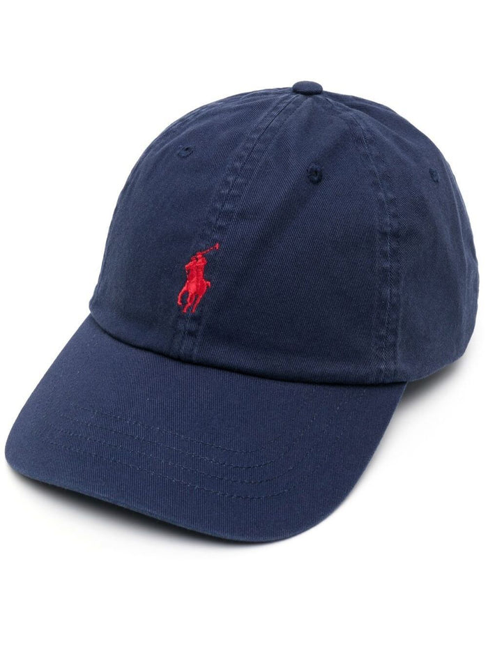 Baseball Cap Embroidered Logo Blue Cotton Men Blu Hats And Gloves