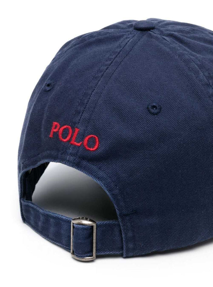 Baseball Cap Embroidered Logo Blue Cotton Men Blu Hats And Gloves