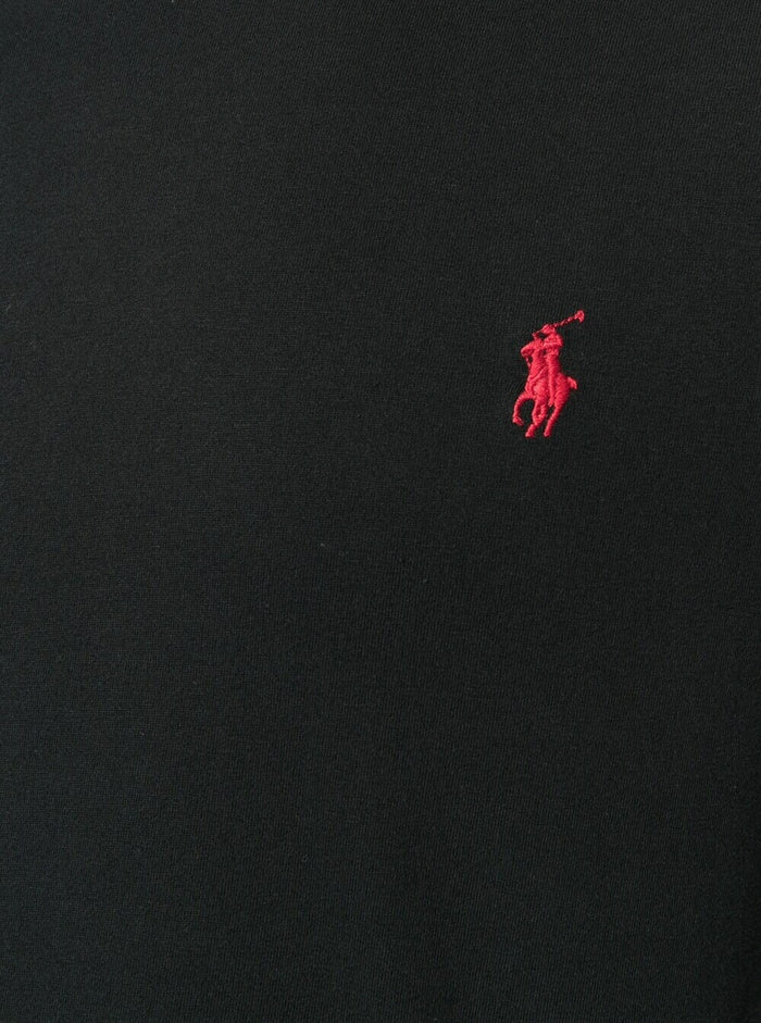 T-Shirt With Round Neck And Embroidered Pony Logo On The Front Black Cotton For Men Tshirts Polo Shirts