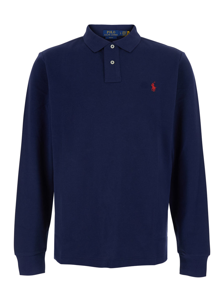 Polo Shirt Slim Fit Blue Cotton T-shirts