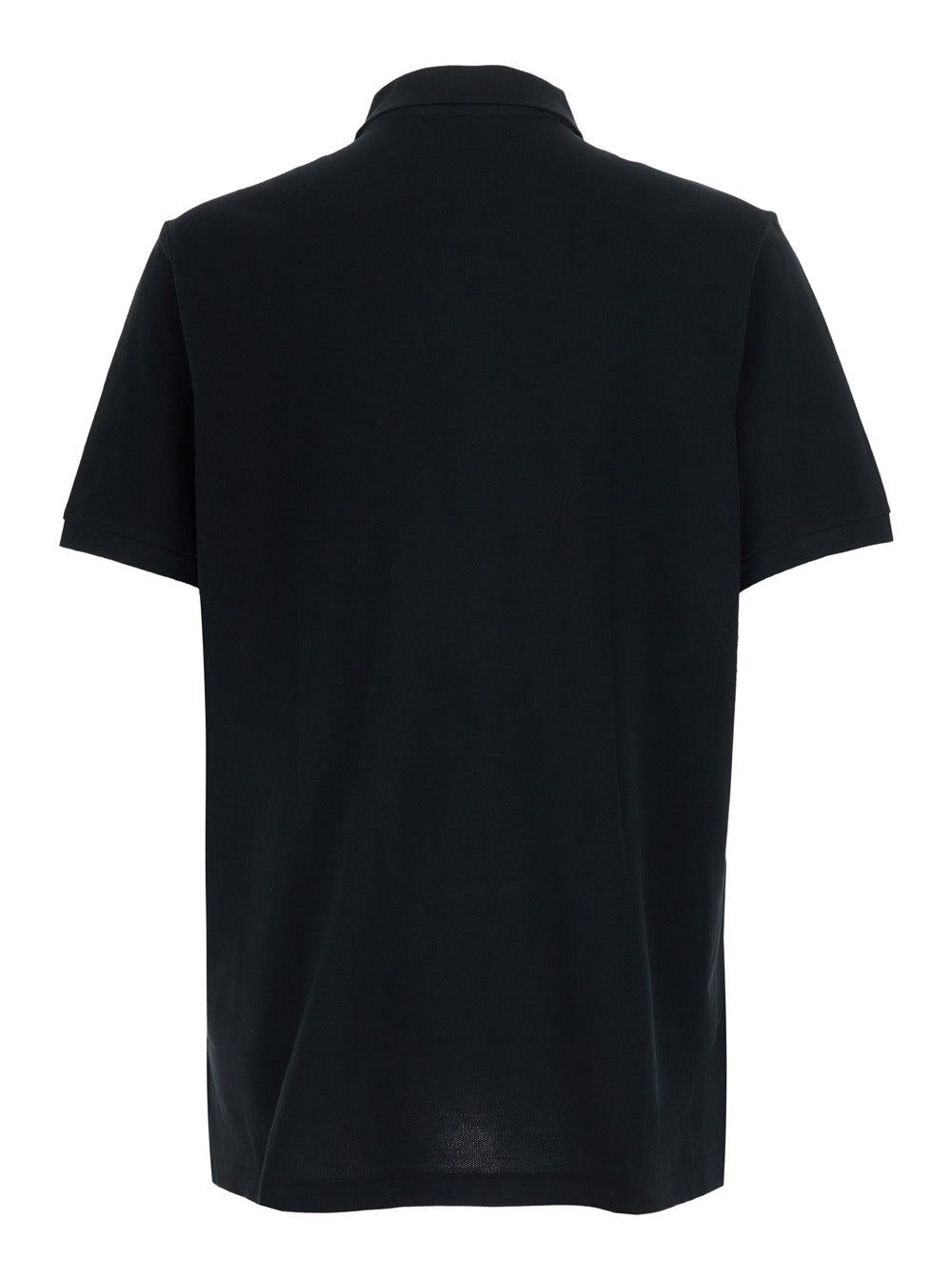 Black Classic Fit Polo Shirt With Collar And Pony Embroidery On The Front Cotton For Men Tshirts