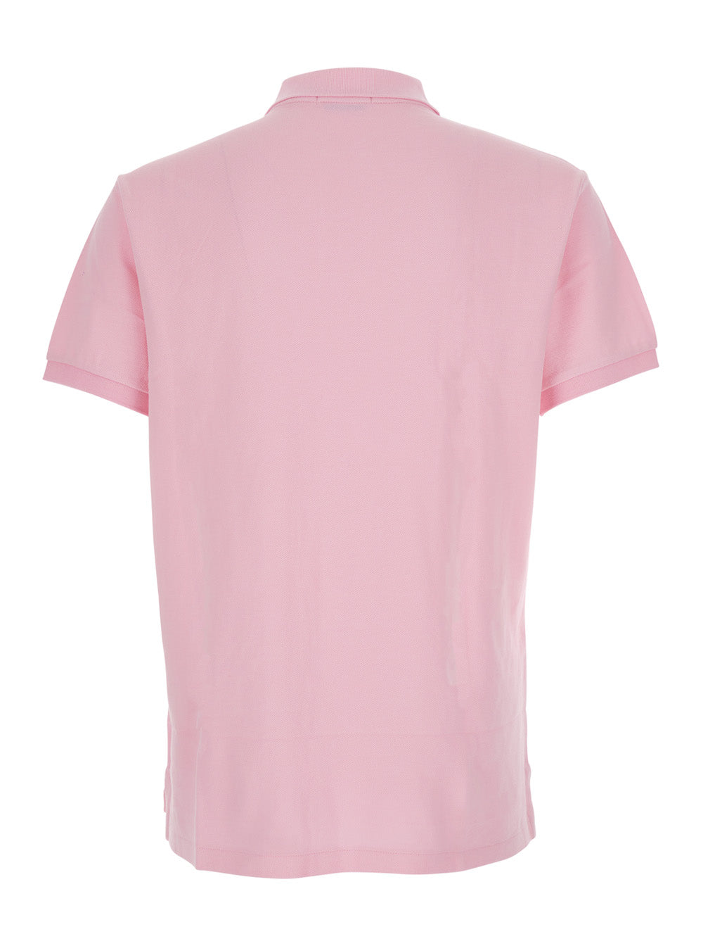 Slim Fit Pink Polo Shirt With Classic Collar And Pony Embroidery On The Front Cotton For Men Tshirts