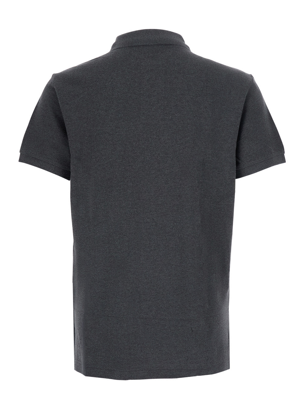 Slim Fit Gray Polo Shirt With Classic Collar And Pony Embroidery On The Front Cotton For Men Grey Tshirts