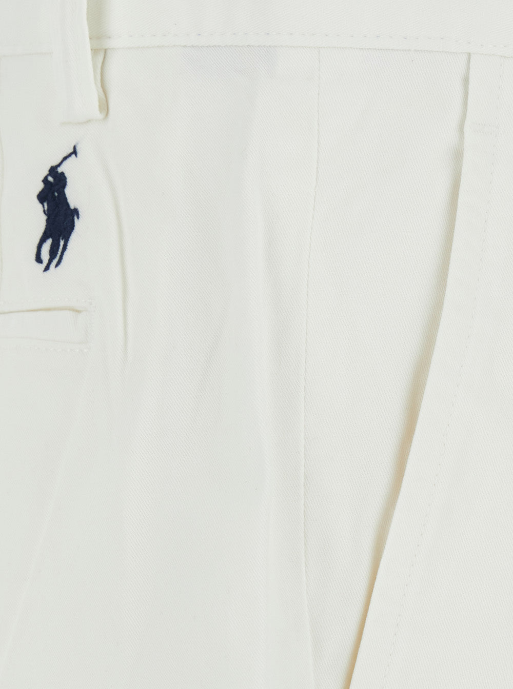 Stretch Twill White Shorts And Bermuda
