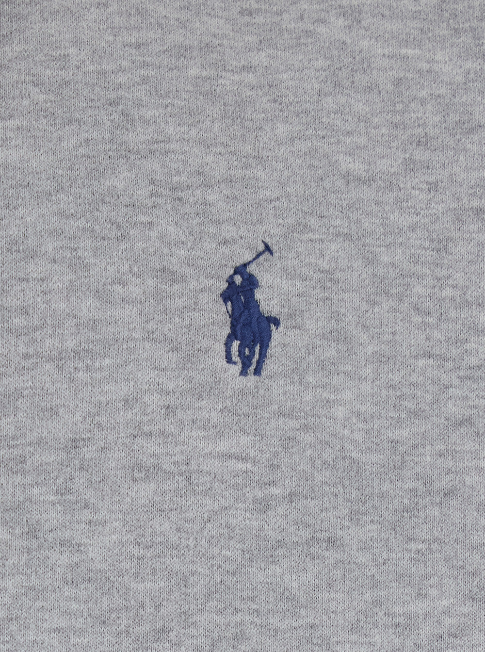 Grey Sweatshirt With Drawstring Hood And Pony Embroidery On The Front Cotton Blend Man Sweatshirts