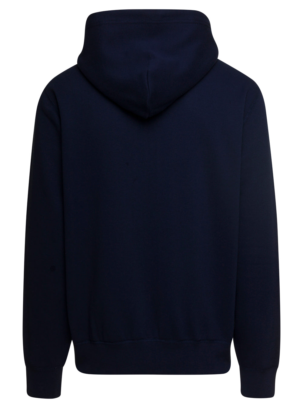 Blue Zip-Up Hoodie With Logo Embroidery Cotton Blend Man Blu Sweatshirts