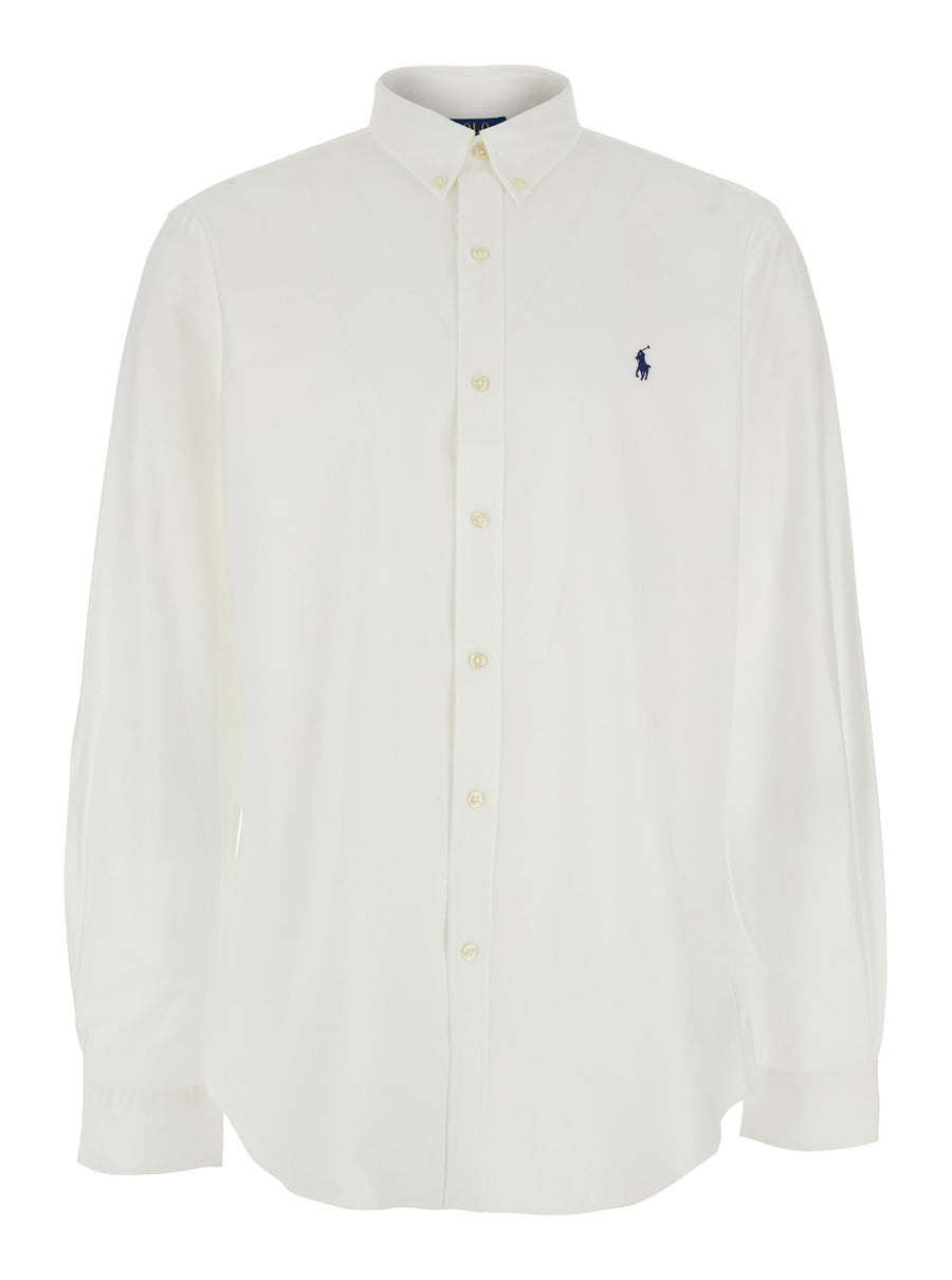 Shirt Slim Fit White Stretch Cotton
