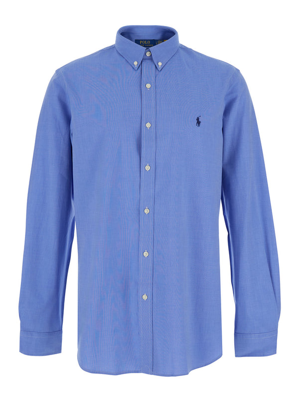 Shirt Slim Fit Light Blue Stretch Cotton