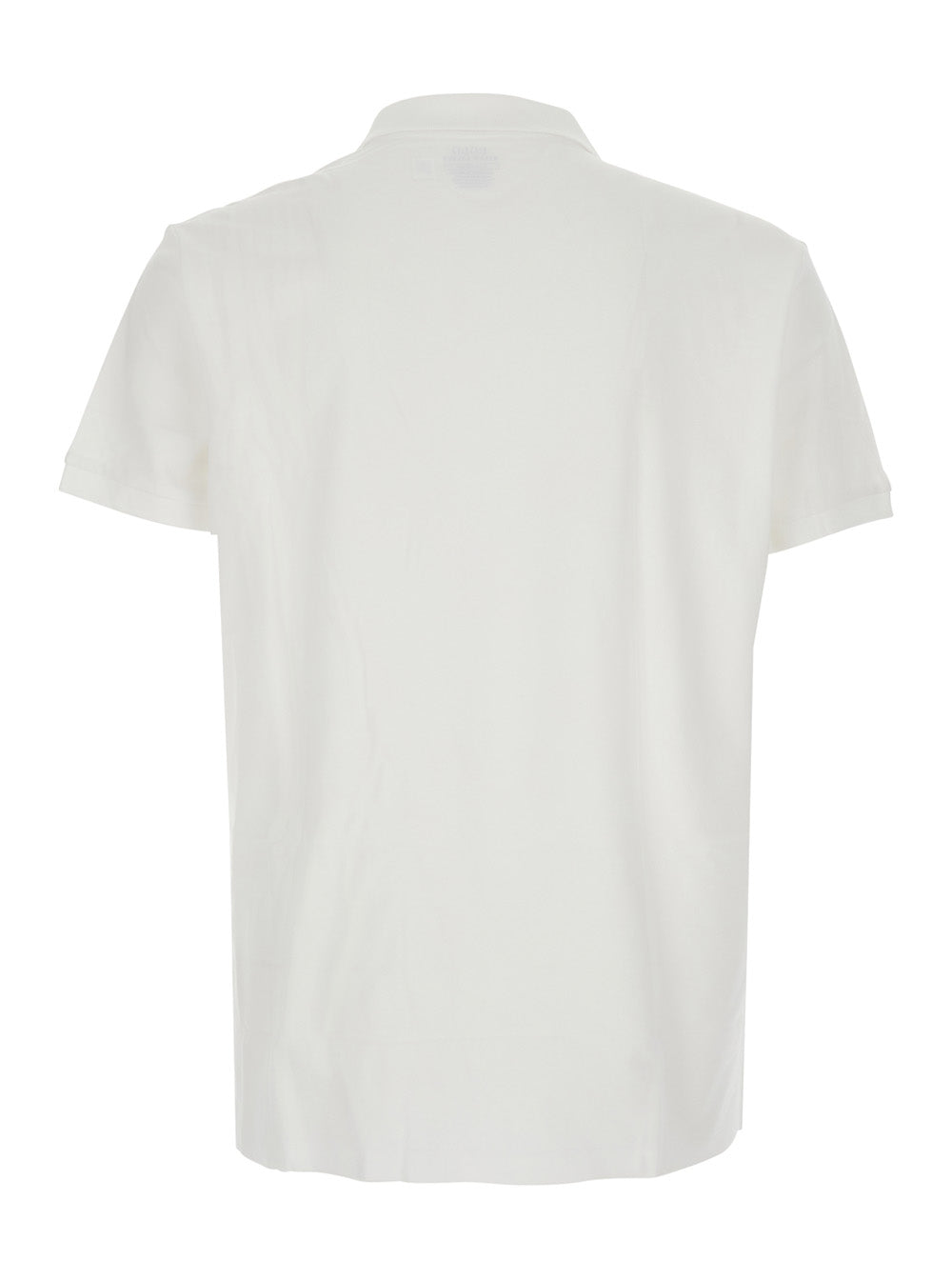 Custom Fit White Polo Shirt With Classic Collar And Pony Embroidery On The Front Cotton For Men Tshirts