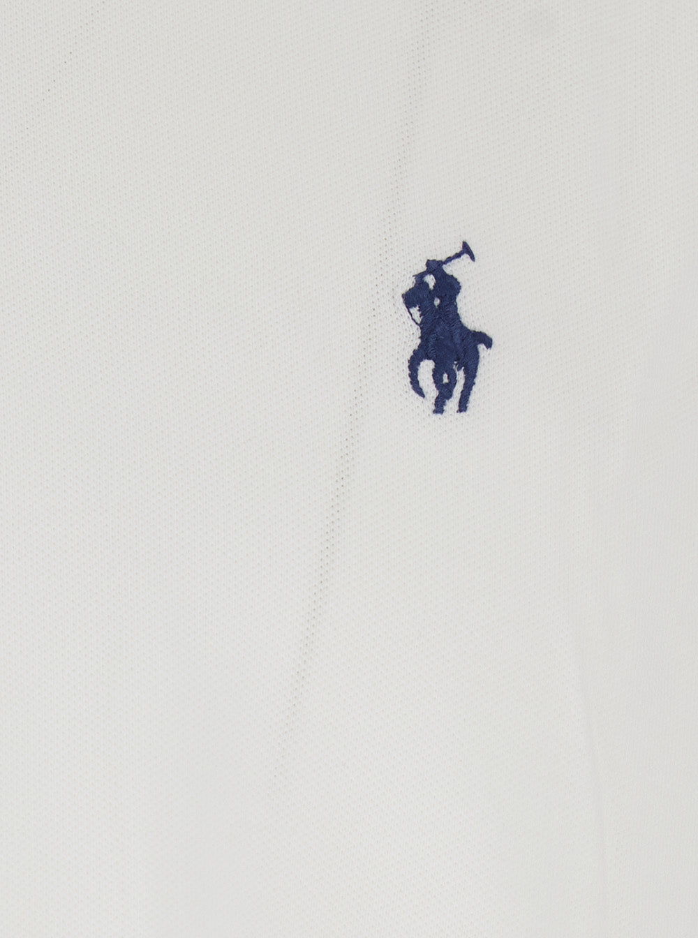 Custom Fit White Polo Shirt With Classic Collar And Pony Embroidery On The Front Cotton For Men Tshirts