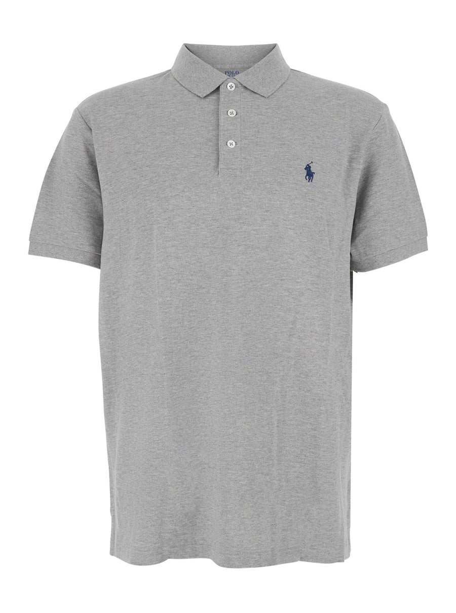 Polo Shirt Custom Fit Grey Cotton T-shirts