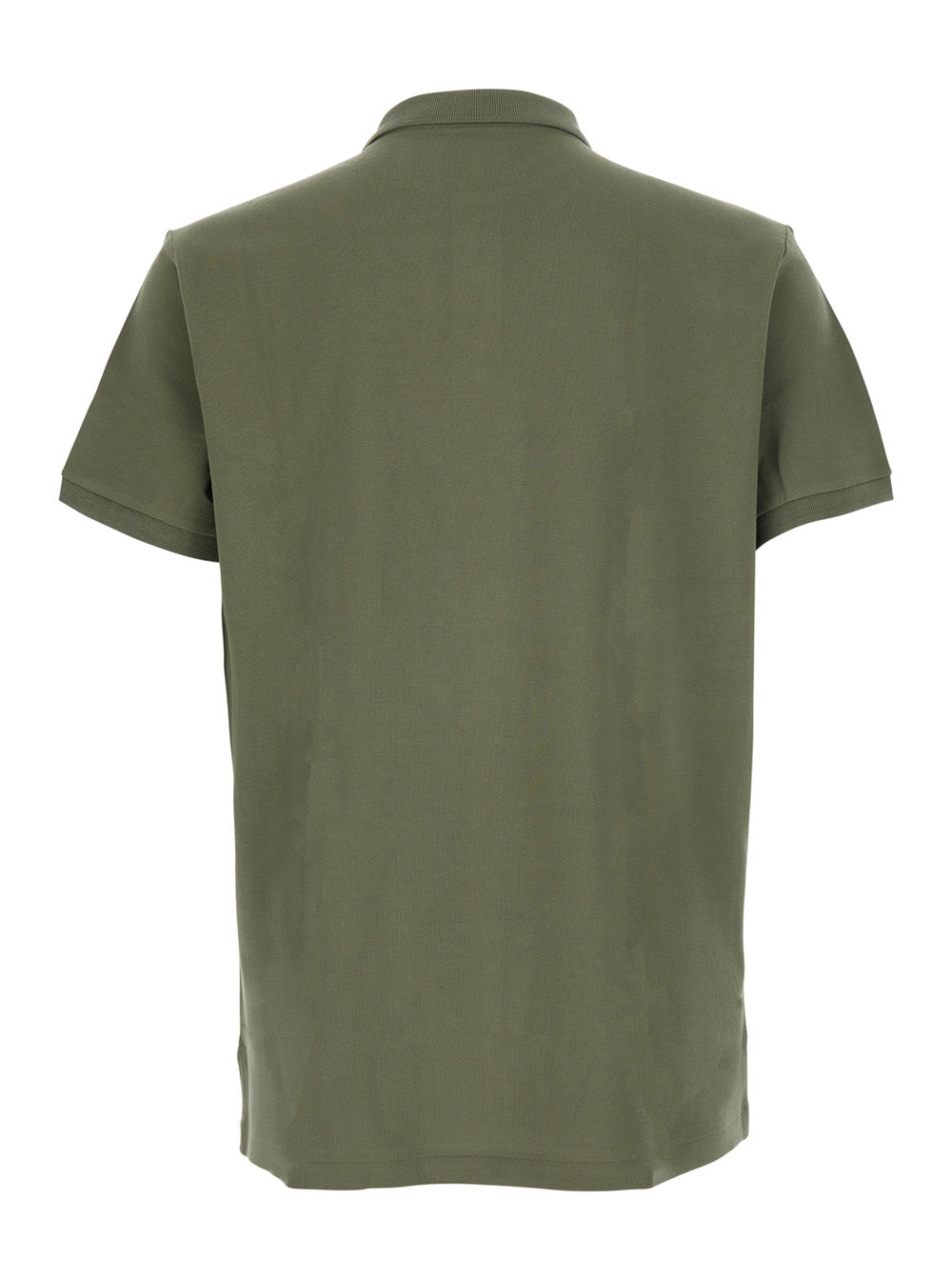 Custom Fit Green Polo Shirt With Classic Collar And Pony Embroidery On The Front Cotton For Men Tshirts