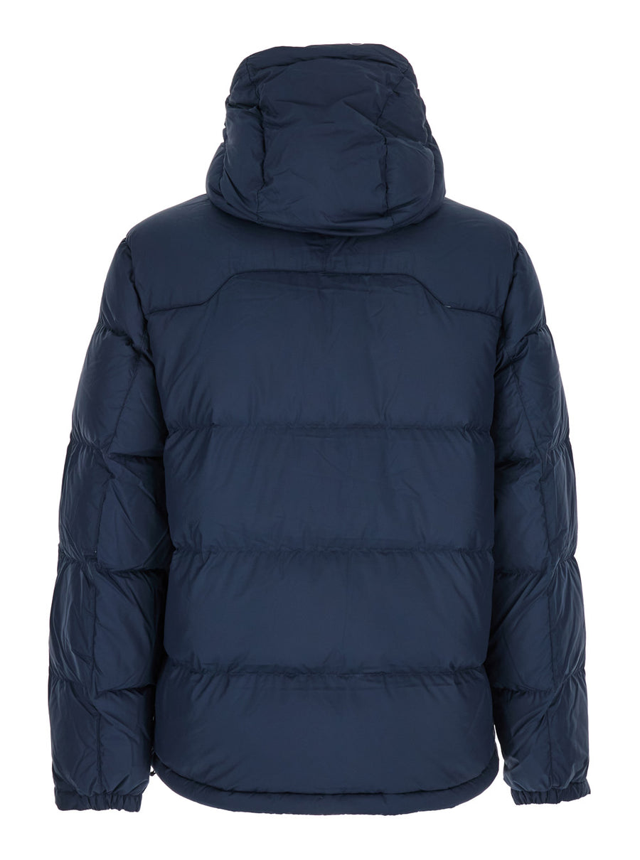 Mens Down Jacket Blue Polyester Padded &