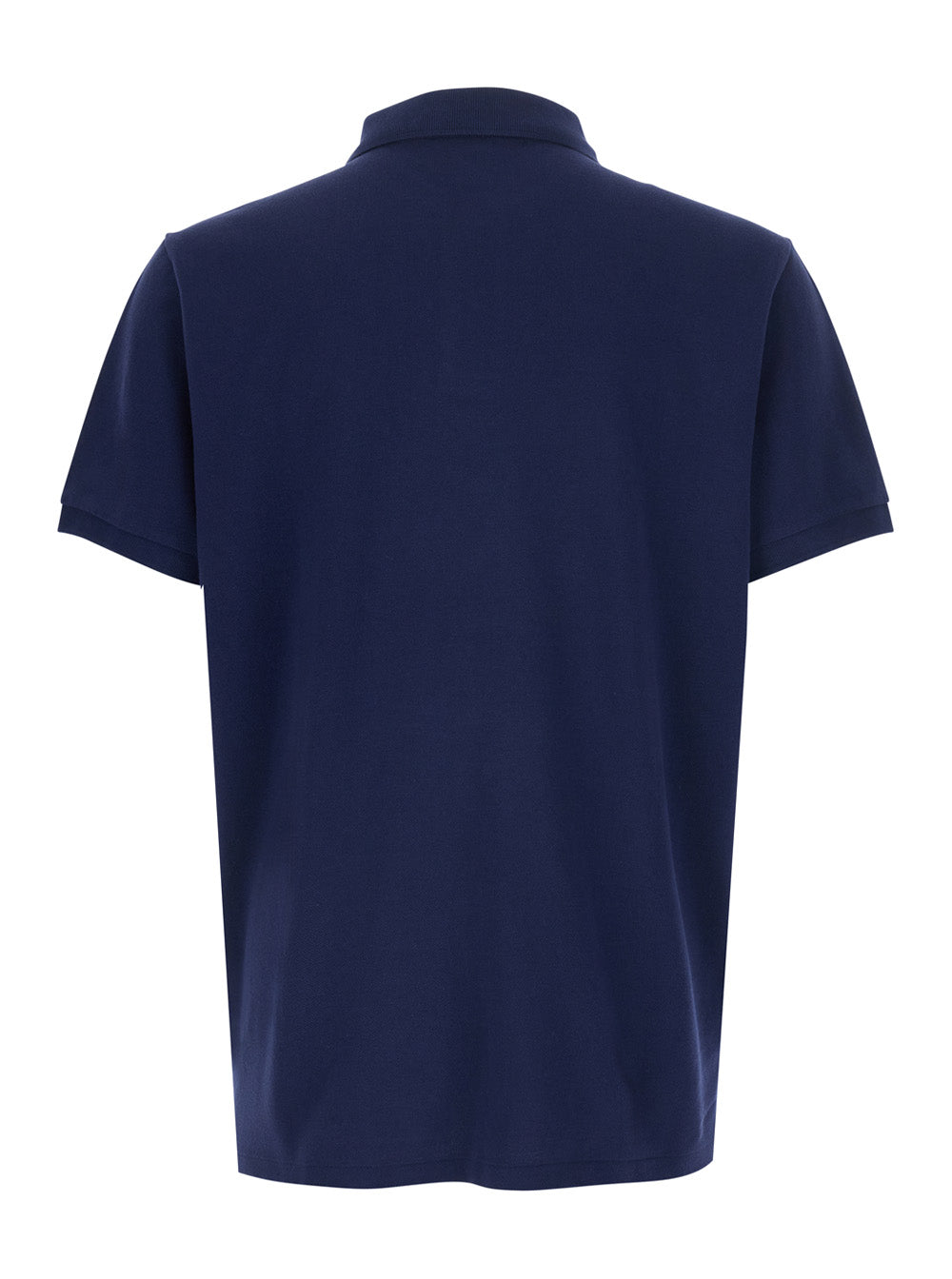 Blue Polo Shirt With Patch Logo On The Front And Classic Collar Cotton For Men Blu Tshirts