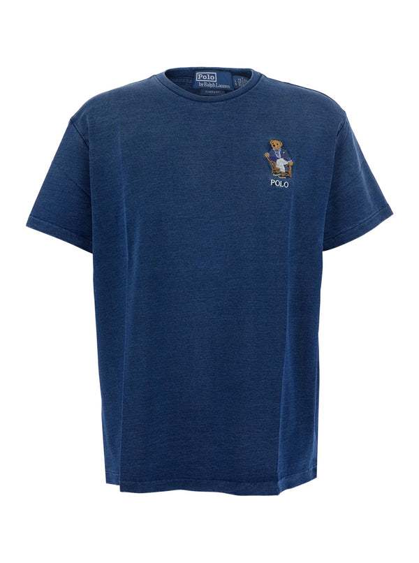 Crew Neck T-Shirt Blue Cotton T-shirts