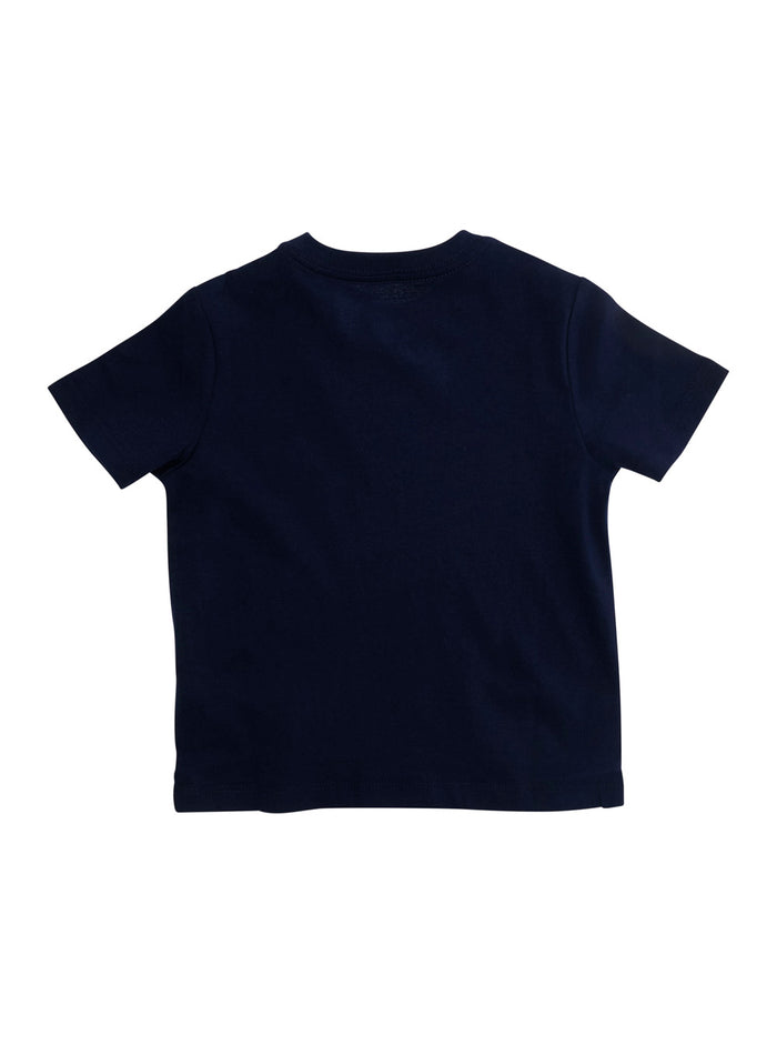 Blue T-Shirt With Round Neckline And Pony Embroidery On The Front Cotton Baby Blu Tshirts Polo Shirts