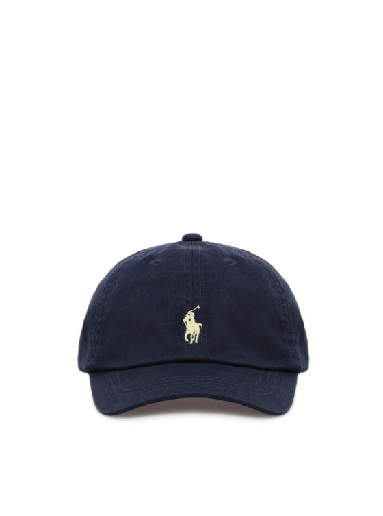 Blue Cotton Hat With Logo Blu And Gloves