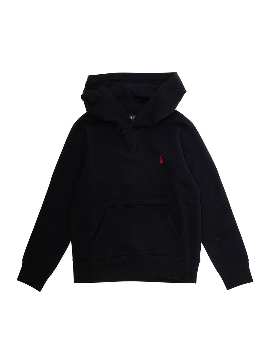 Hooded Sweatshirt Black Cotton Kids Hoods & Sweatshirts