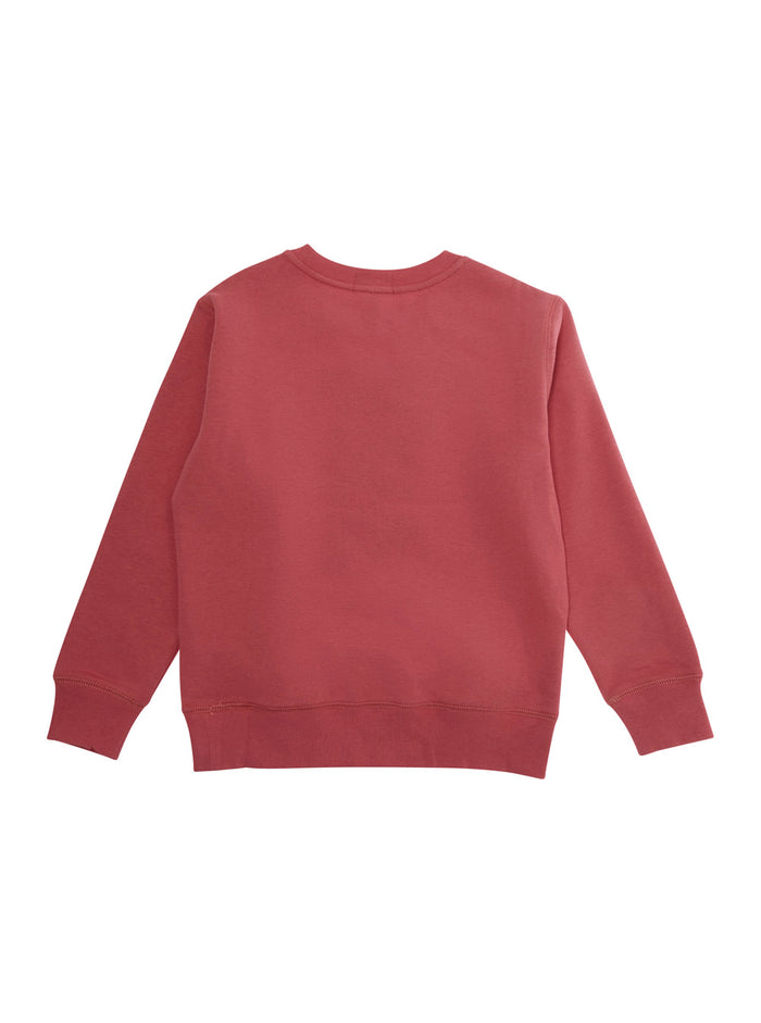 Red Crewneck Sweatshirt With Logo On The Front Cotton Boy Sweatshirts