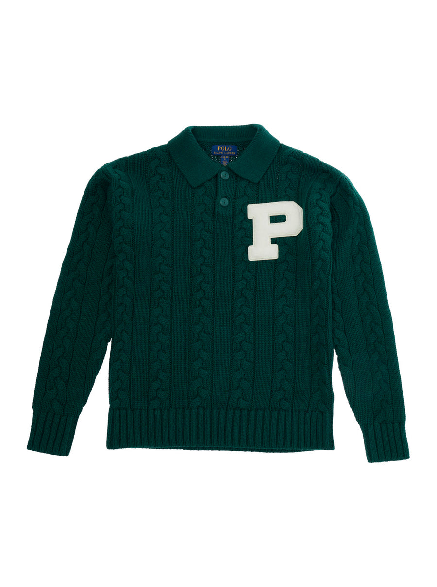 Pullover Sweater Green Cotton-Wool Hoods & Sweatshirts