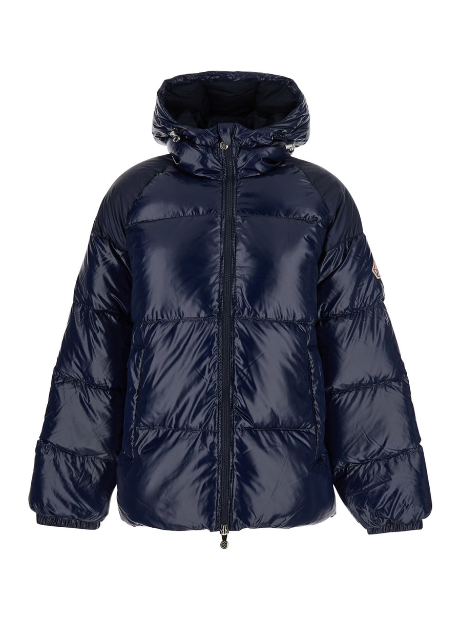 Down Jacket Blue Polyamide Puffer