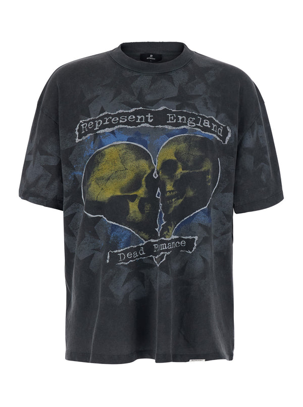 Crew Neck T-Shirt Romance Black Cotton T-shirts