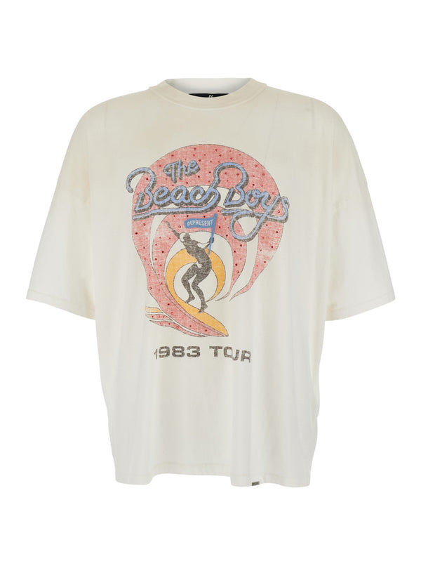 T-Shirt With Chest Logo And Back Patch — White T-shirts