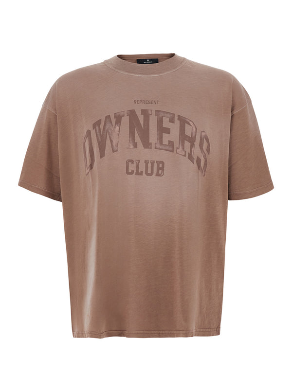 Crew Neck T-Shirt Beige Cotton T-shirts