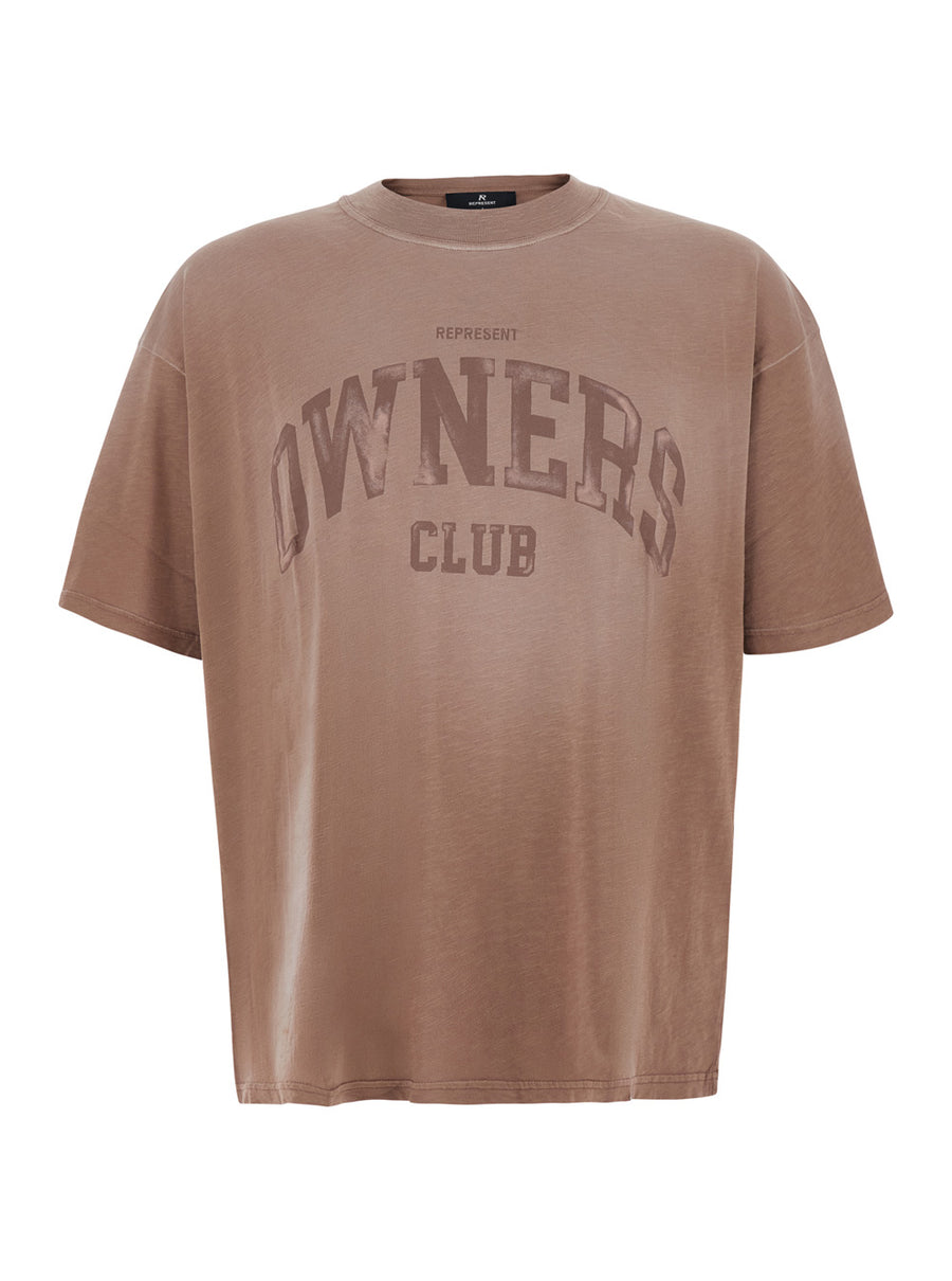 Crew Neck T-Shirt Beige Cotton T-shirts