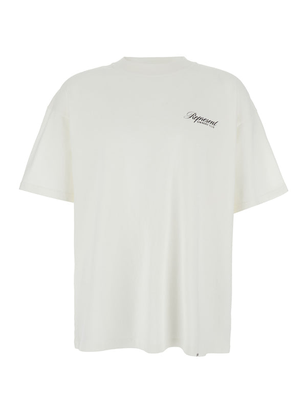 T-Shirt Owners Club Script White Cotton T-shirts