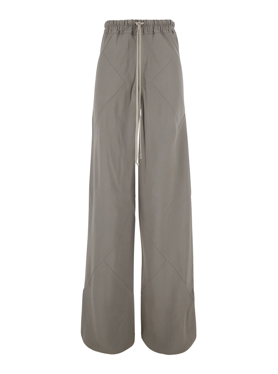 Wide-Leg Grey Trousers Viscose Blend