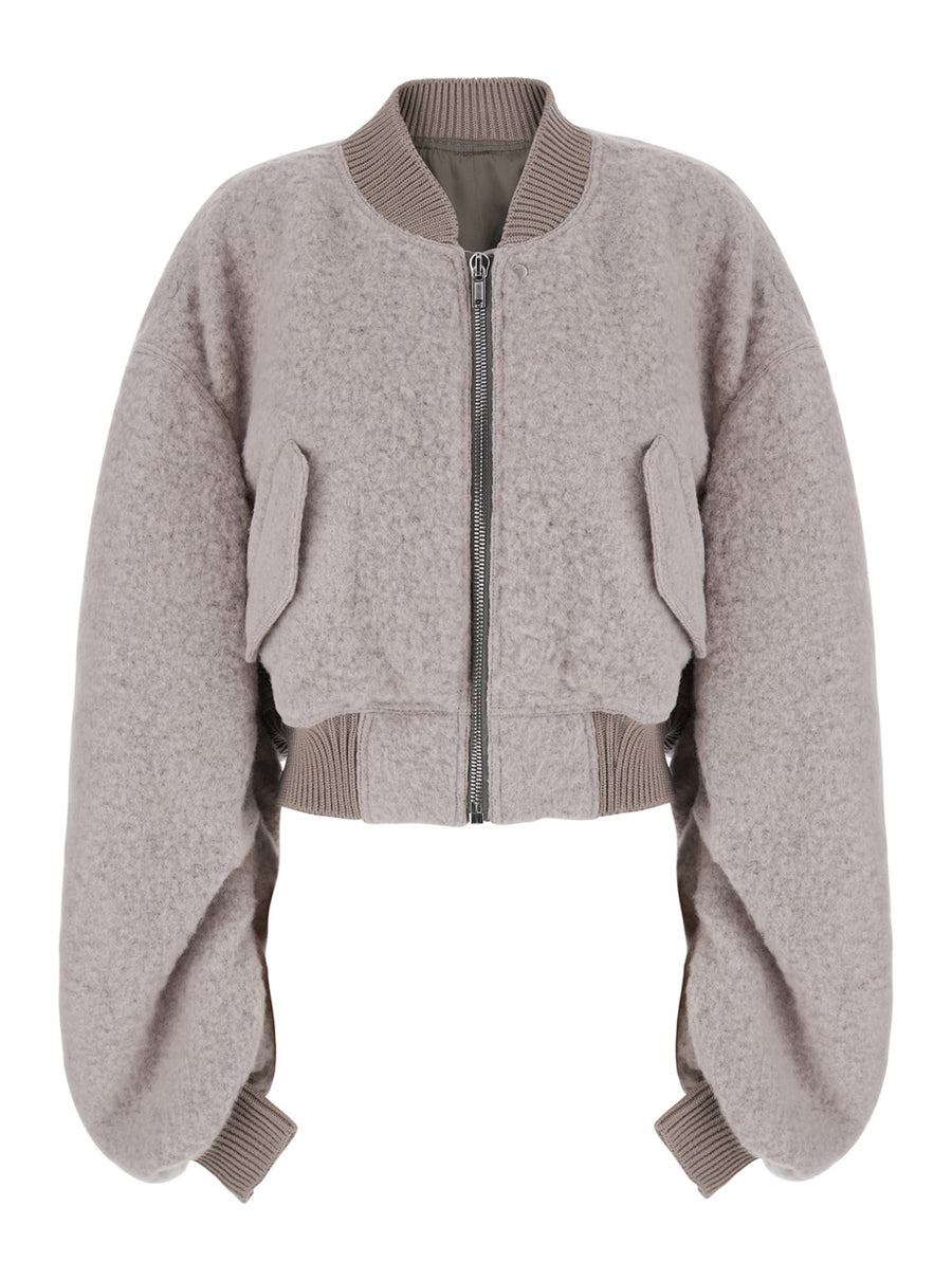 Bomber Jacket Secchia Flight Pink Wool Coat