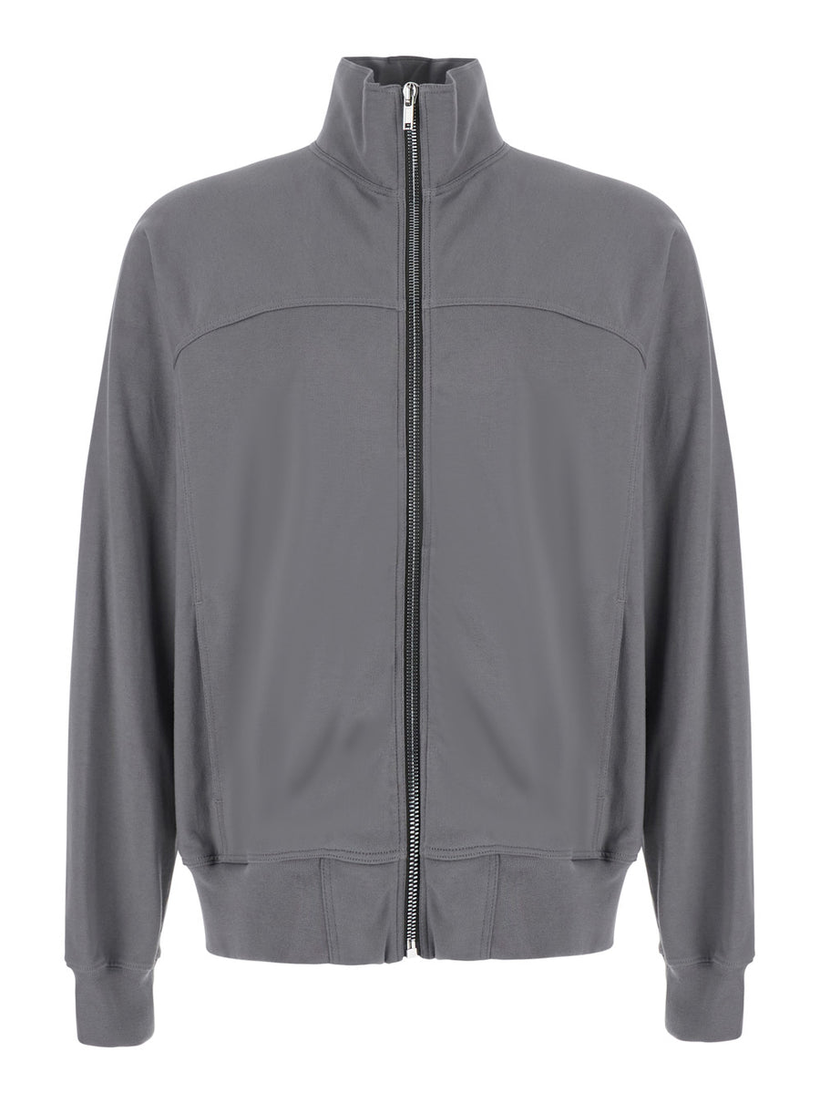 Zip-Front Jogger Sweatshirt Grey Cotton Sweatshirts