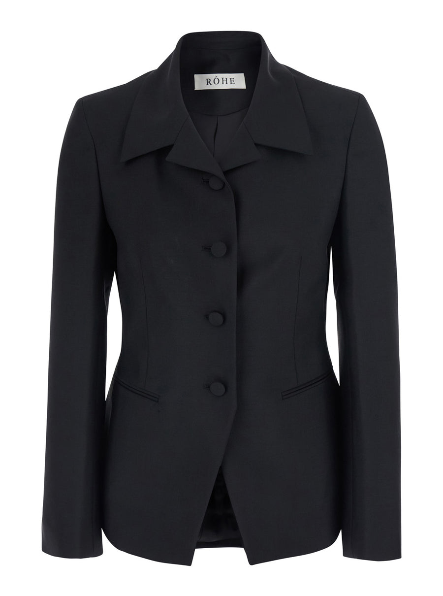 Blazer Wool-Blend Black Virgin Wool Blazers