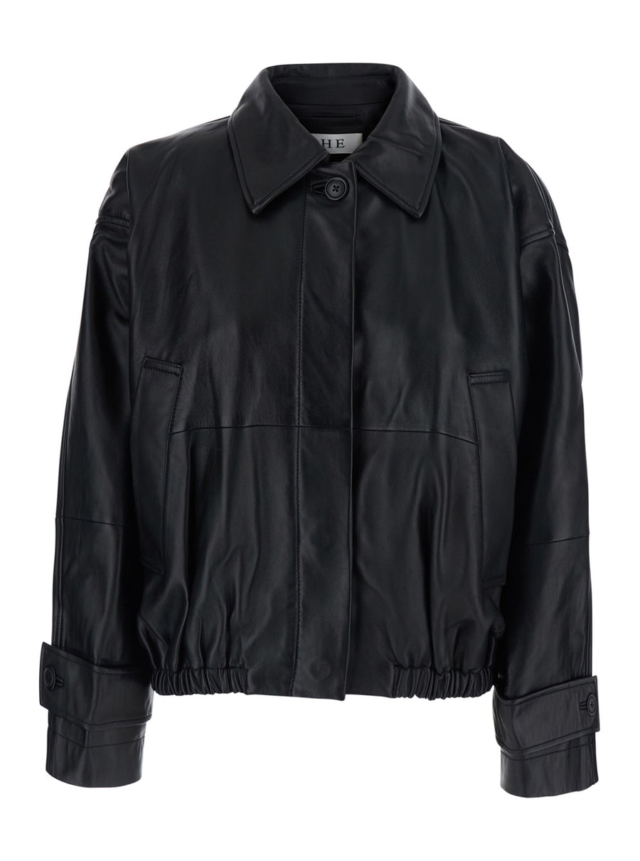 Blouson Jacket Black Lamb Leather Coat