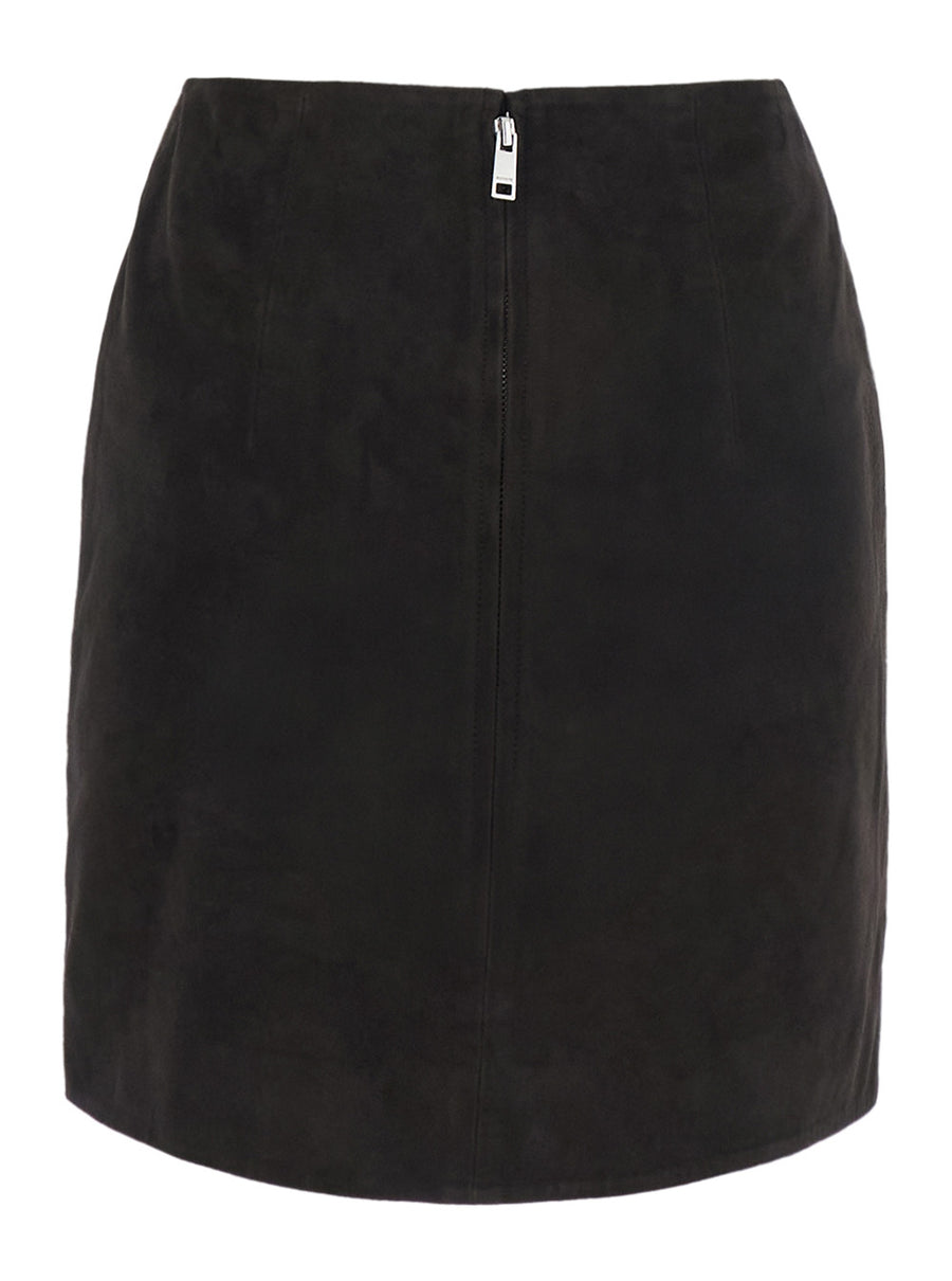 Miniskirt Suede Black Leather Skirt