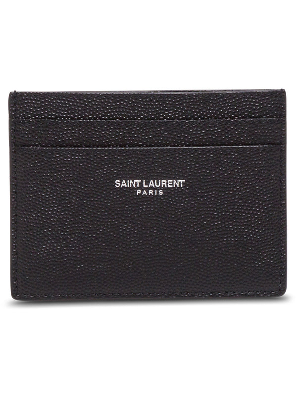 Card Holder Black Leather Calfskin Accessory