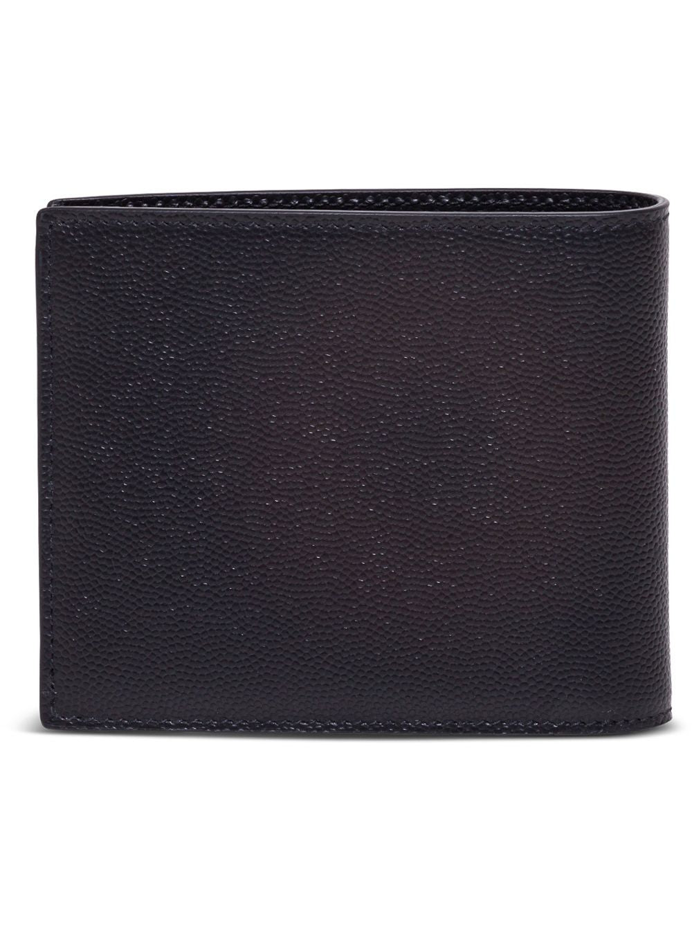 Black Leather Bifold Wallet With Saint Laurent Logo For Men Calf Products
