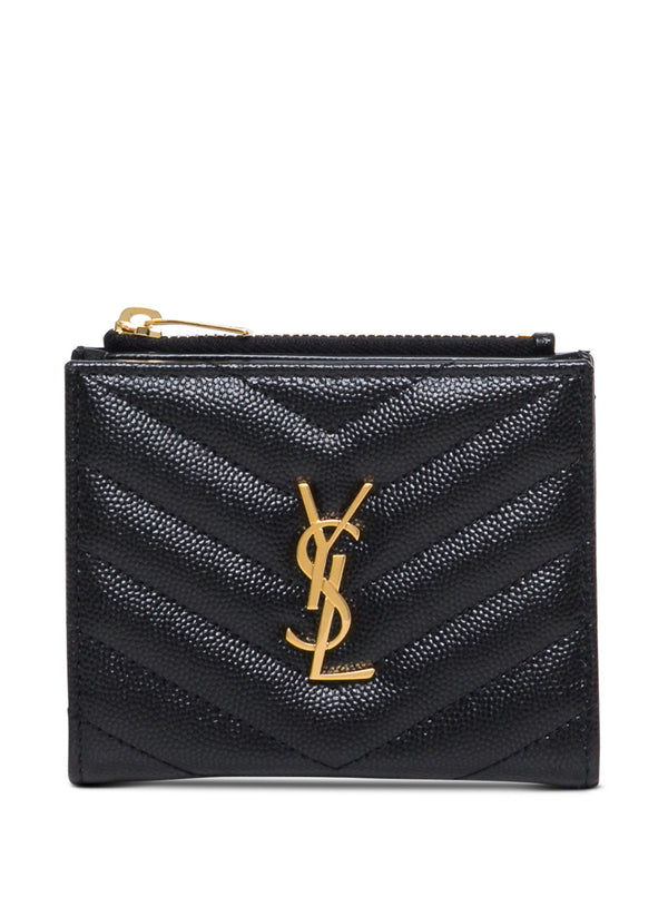 Wallet Chevron Black Leather Calfskin