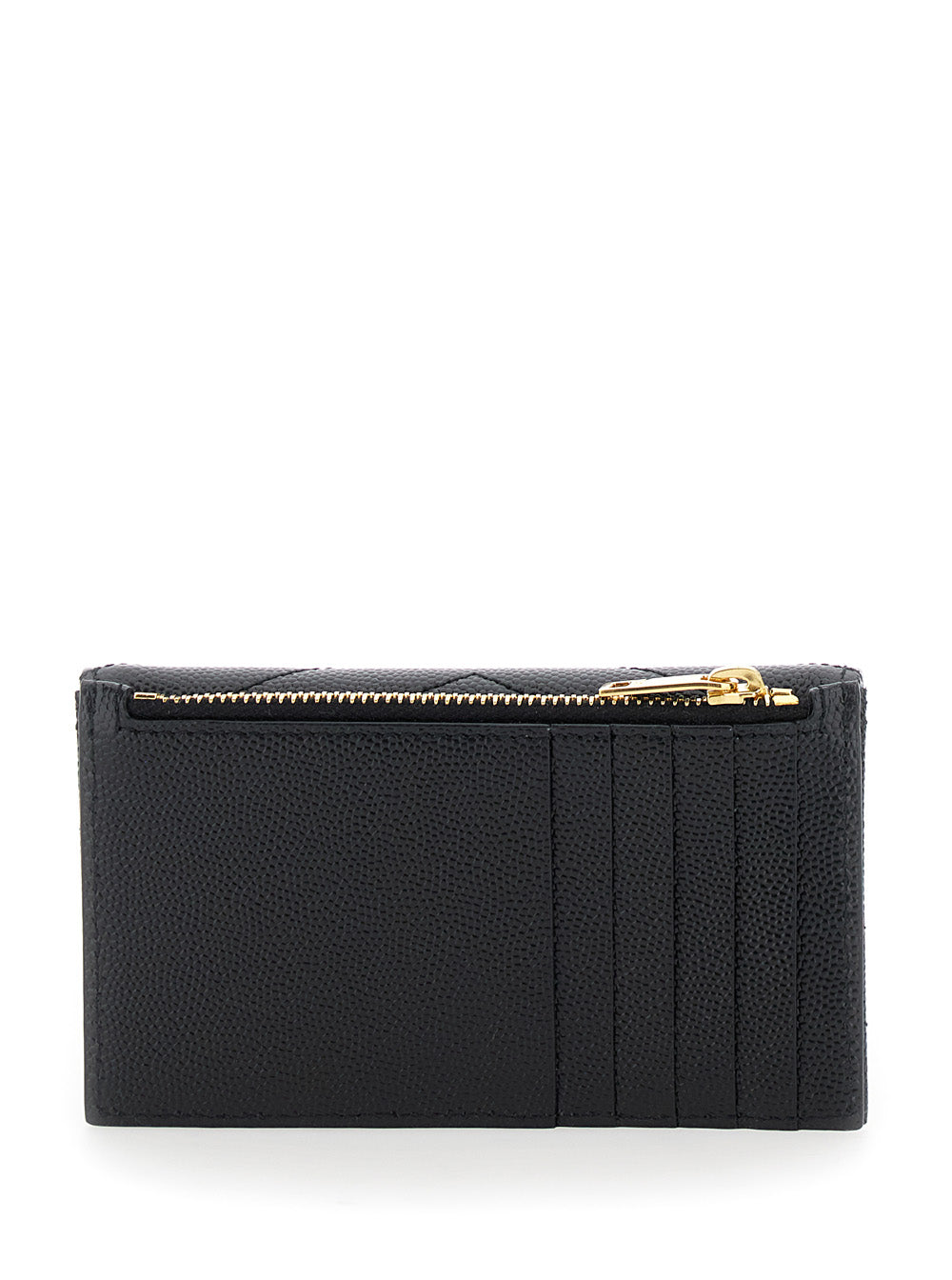 Card Holder Cassandre With Flap And Zip Crocodile-Embossed Leather Black Woman Calf Products
