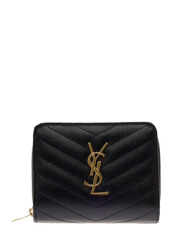 Wallet With Cassandre Plate, Black Leather Calf