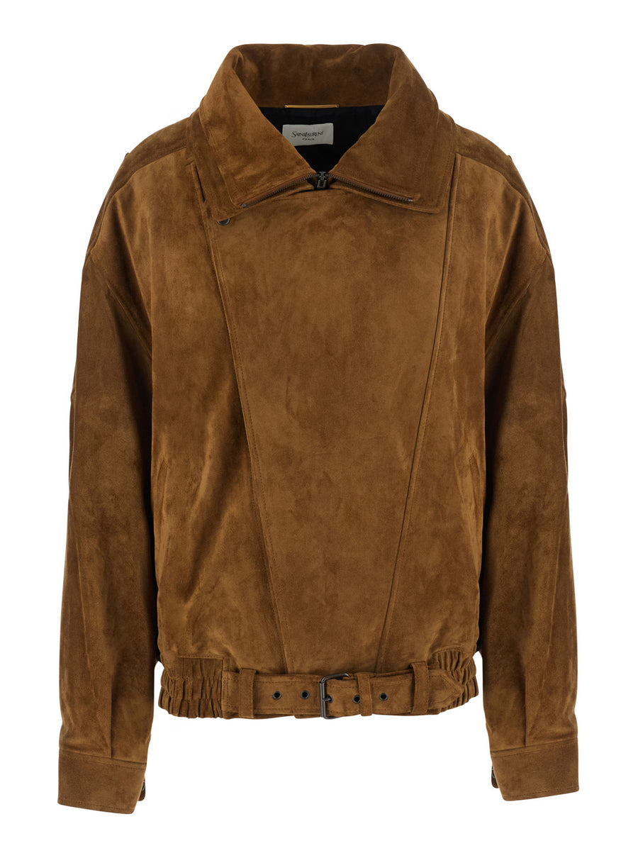 Jacket Brown Suede Calf Leather Coat