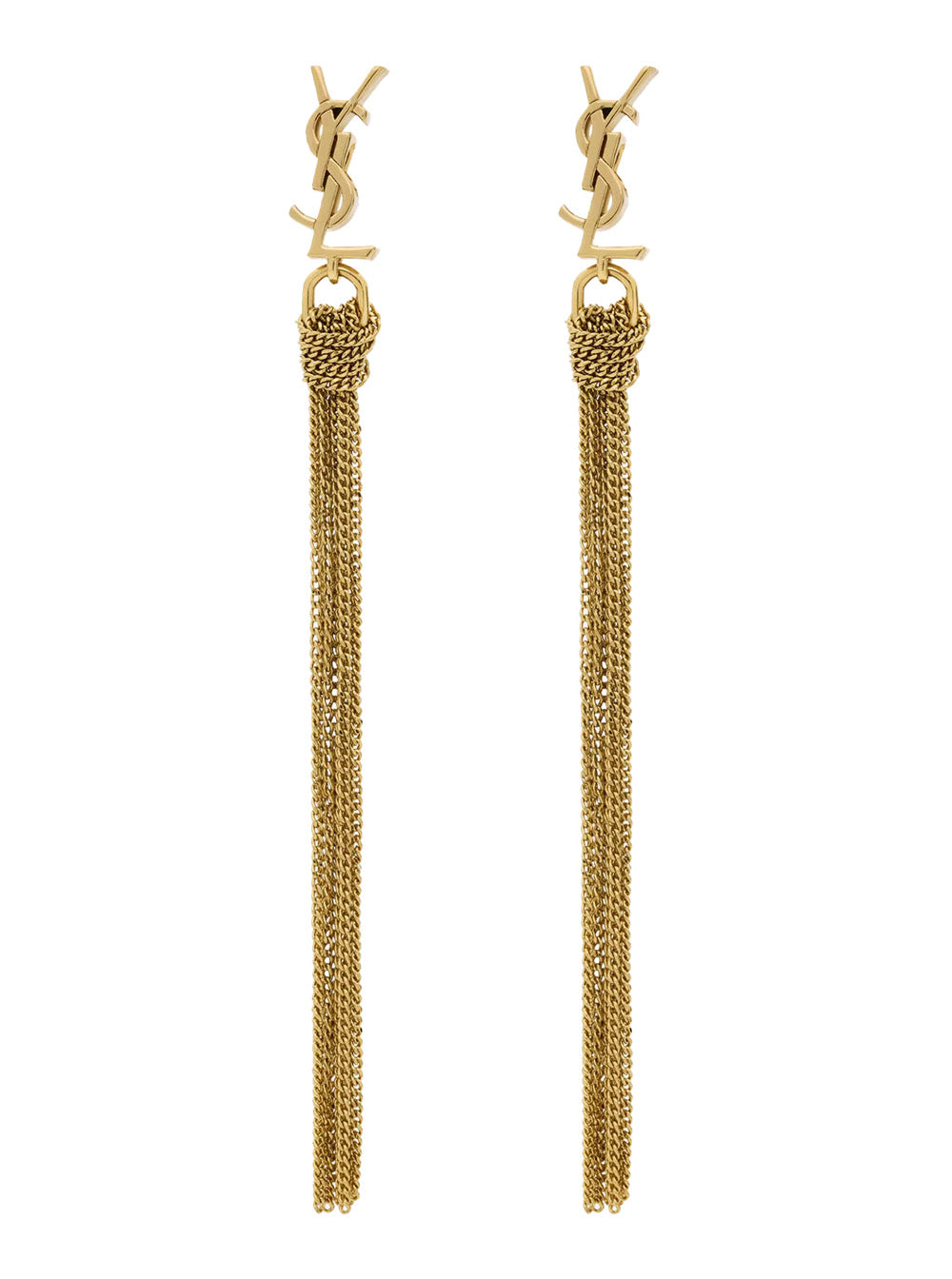 Earrings Cassandre With Tassel And Stud Metallic Brass Woman