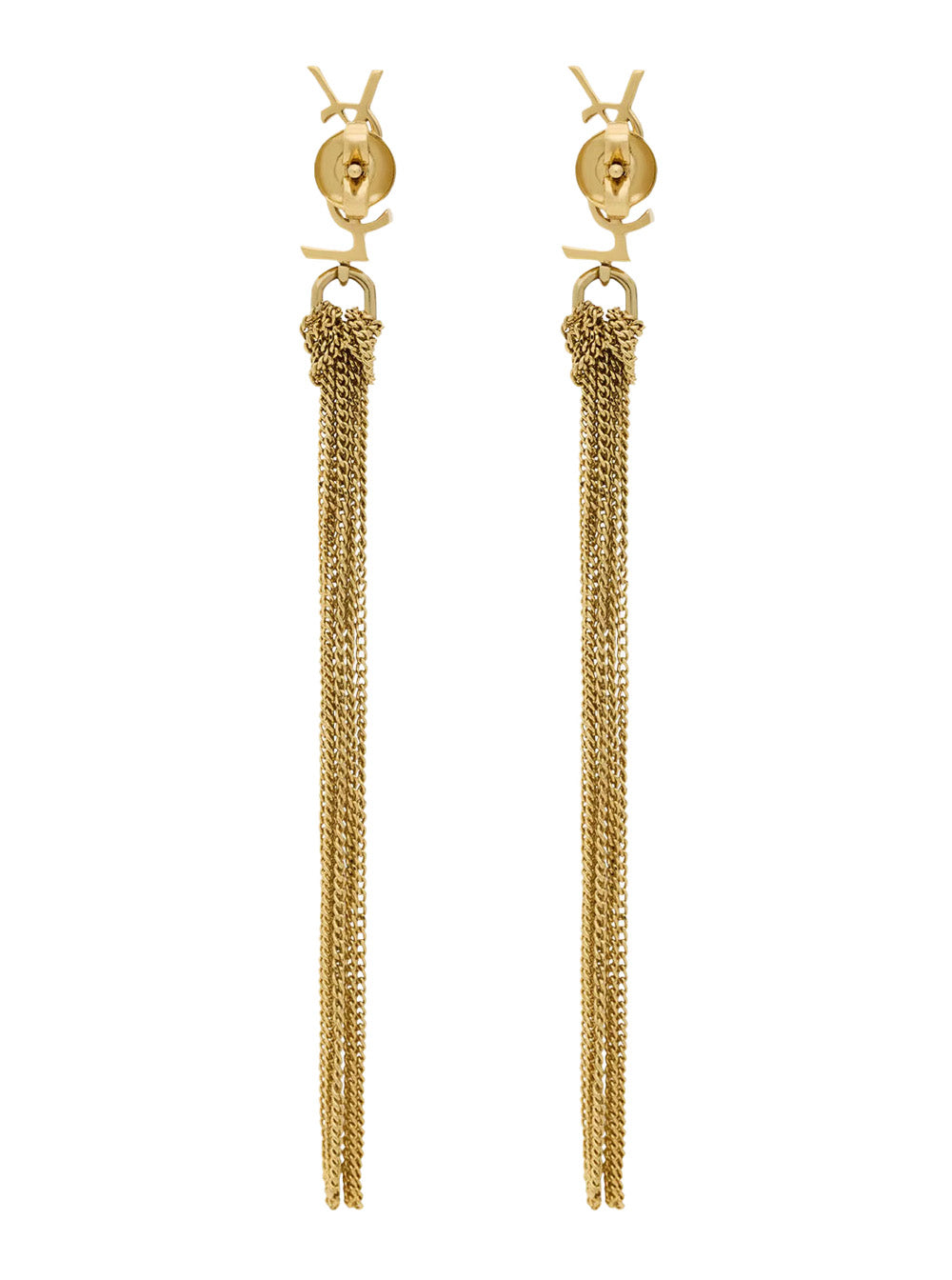Earrings Cassandre With Tassel And Stud Metallic Brass Woman