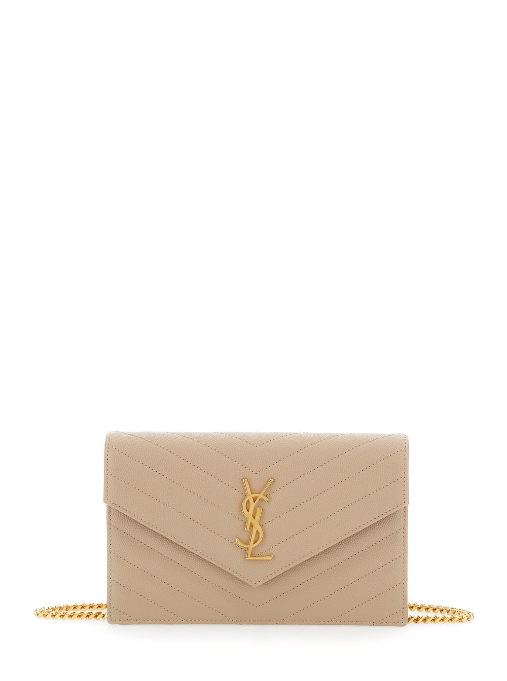 Crossbody Bag Louise With Cassandre Plaque On The Front Beige Leather For Women Calf